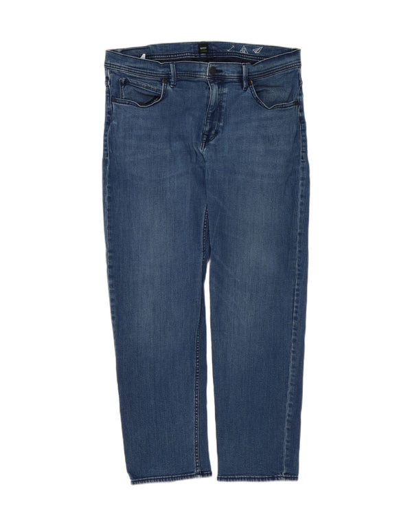 Мужские узкие джинсы Hugo Boss W36 L30, синий хлопок