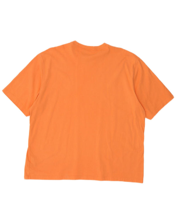 Adidas Womens Oversized T-Shirt Top UK 16/18 Large Orange Cotton