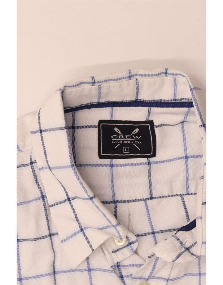 Мужская рубашка Crew Clothing, большая белая клетка, хлопок