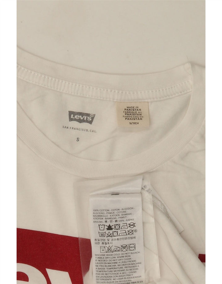 Женская футболка с рисунком Levi's Top UK 10, маленькая, белый хлопок