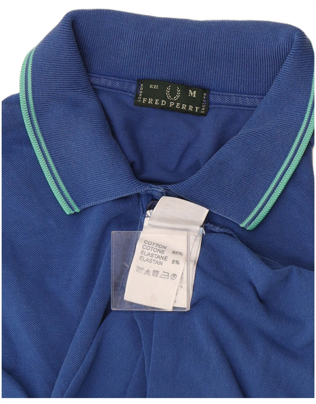 Женская рубашка-поло Fred Perry UK 12, средний синий хлопок