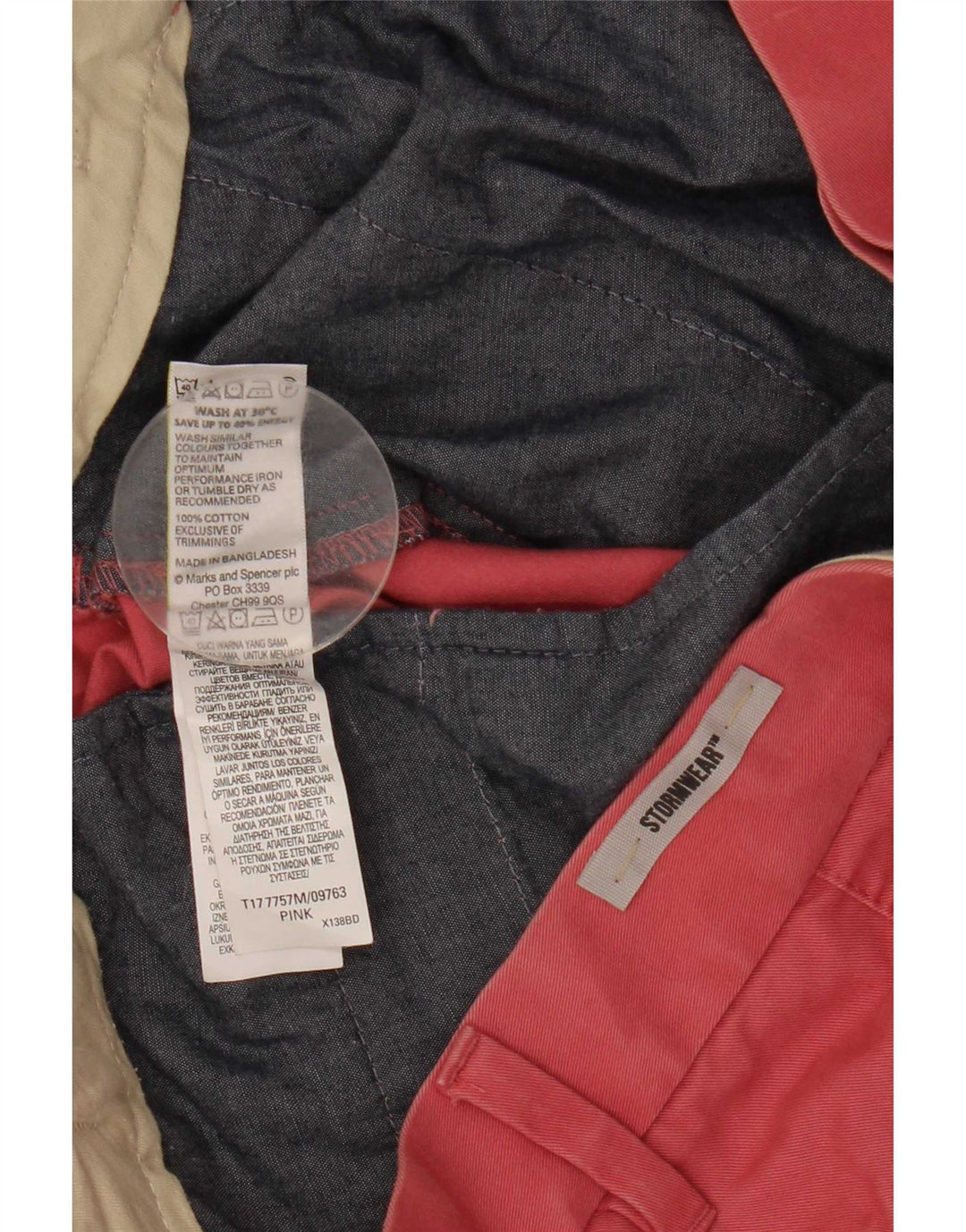 Мужские шорты чинос Marks & Spencer W36, большие розовые, хлопок