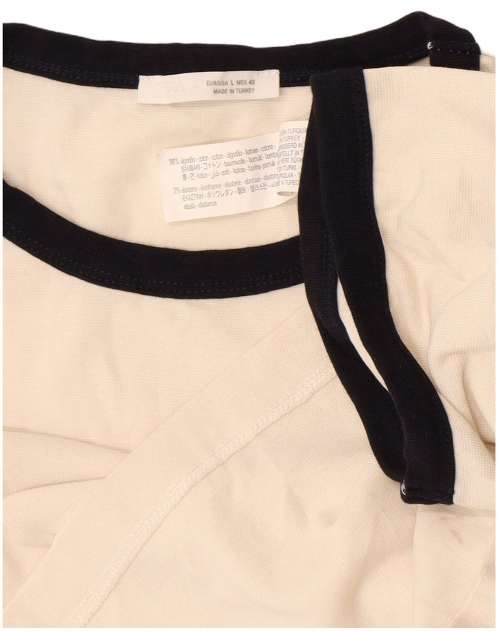 Мужская футболка Zara большого размера из хлопка белого цвета