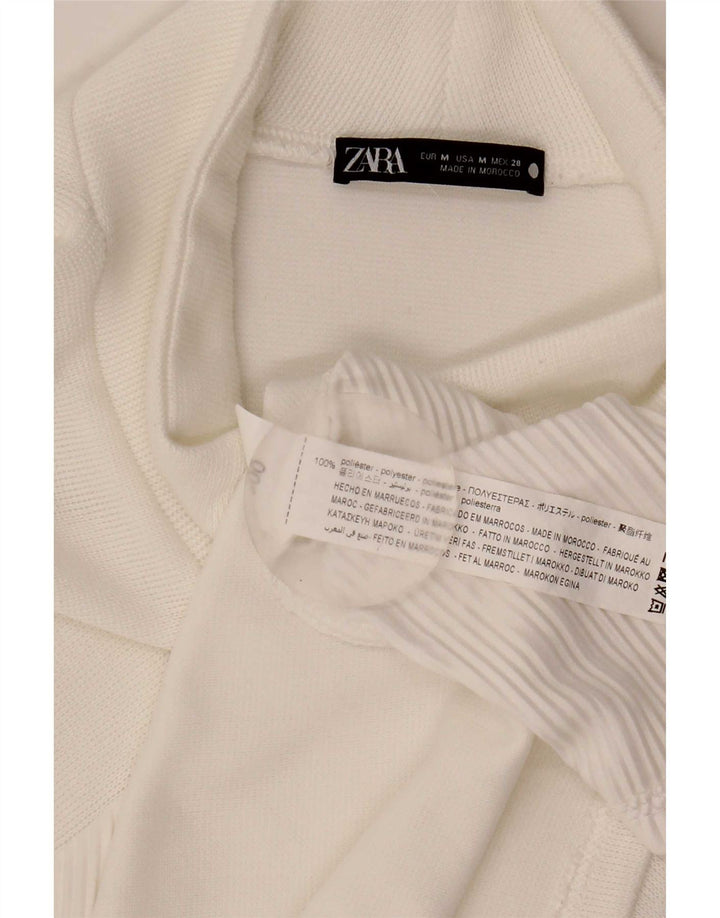 Женское платье прямого кроя Zara с длинными рукавами UK 14, средний белый полиэстер