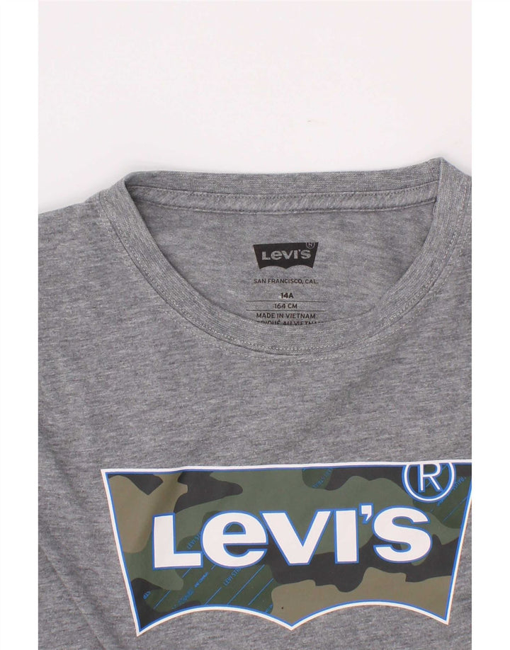 Футболка с рисунком Levi's для мальчиков 13-14 лет, серая