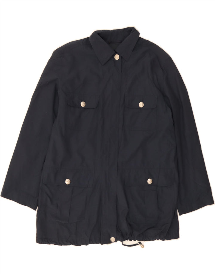 MARELLA Womens Oversized Utility Jacket UK 10 Small  Navy Blue Polyester Vintage Marella and Second-Hand Marella from Messina Hembry 