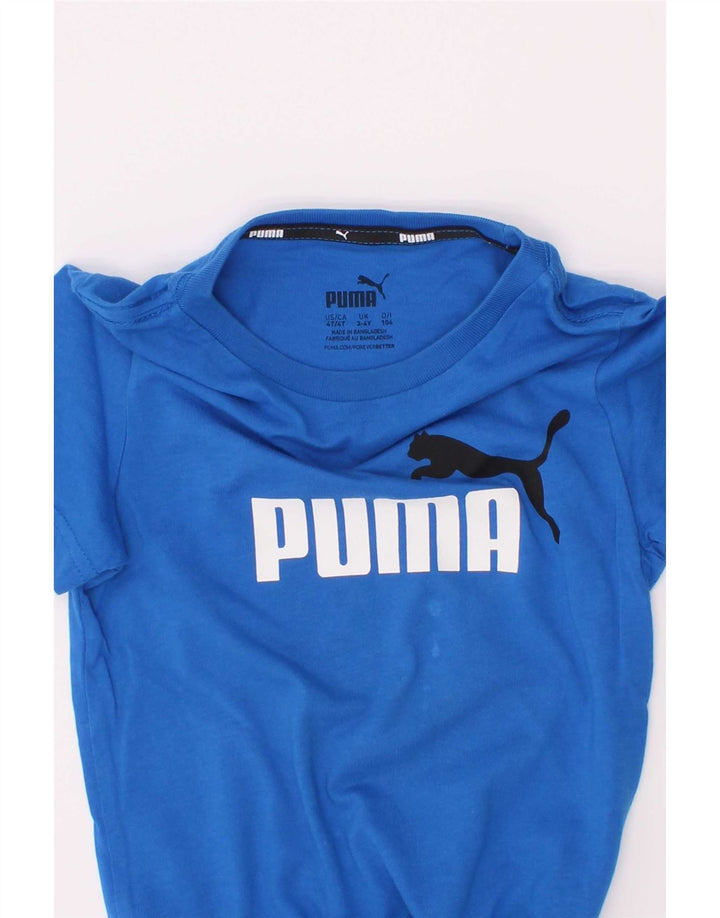 Футболка с рисунком Puma для мальчиков 3-4 года, синяя