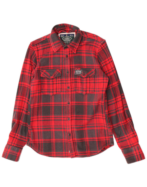 Мужская фланелевая рубашка Superdry Lumberjack XL, хлопковая красная клетка