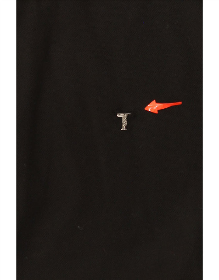 TRUSSARDI Mens Zip Neck Top Long Sleeve XL Black Cotton
