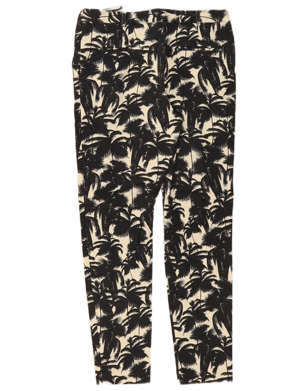 Topshop Женские узкие укороченные брюки с рисунком UK 10 Small W28 L26 Черные