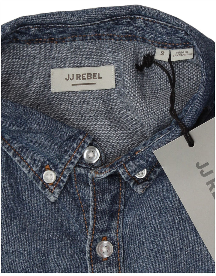 Мужская рубашка JJ Rebel, маленькая синяя, хлопок