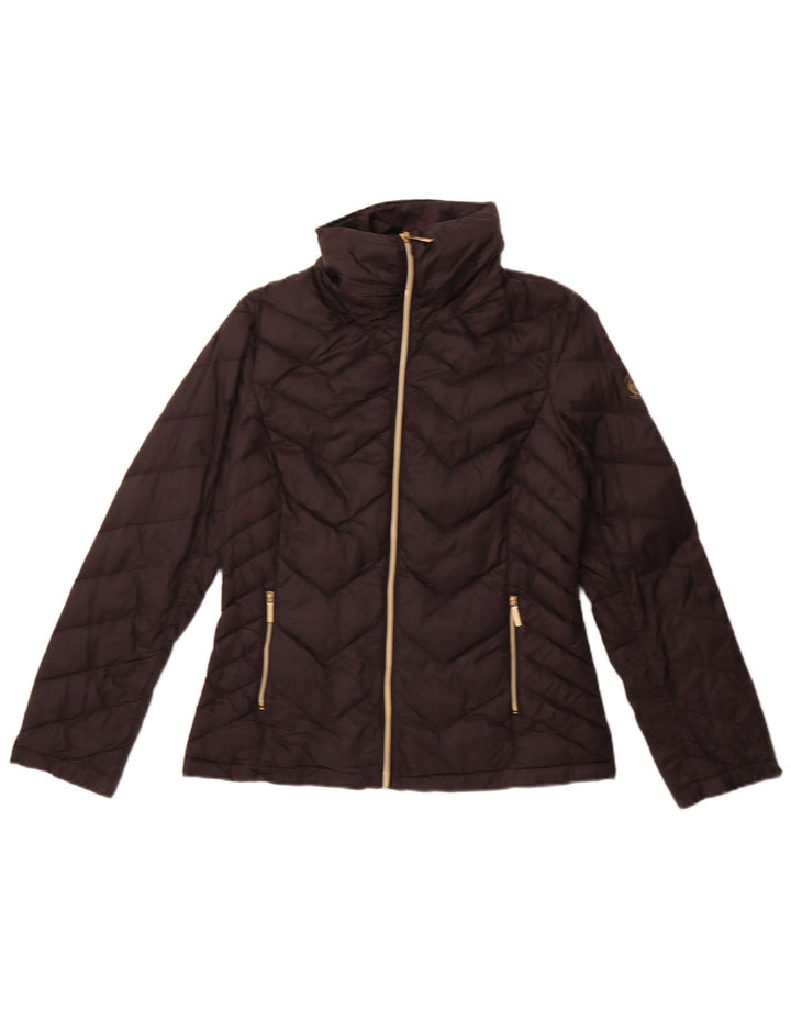 Женская стеганая куртка Michael Kors UK 14, средний черный нейлон