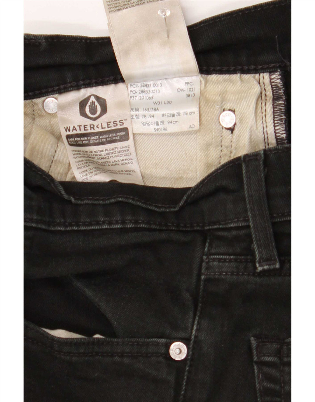 Мужские узкие джинсы Levi's W31 L30, черный хлопок