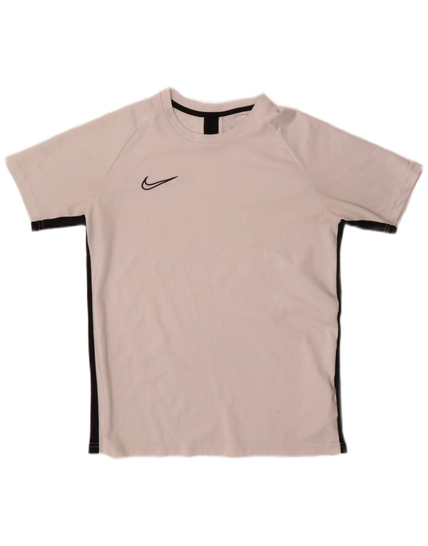 Футболка Nike Dri Fit для мальчиков, топ 13–14 лет, XL, белый полиэстер с цветными блоками