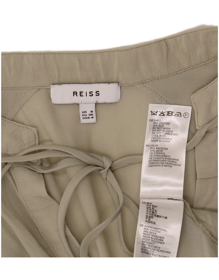 Женская блузка оверсайз Reiss Top UK 8 Small Green Viscose