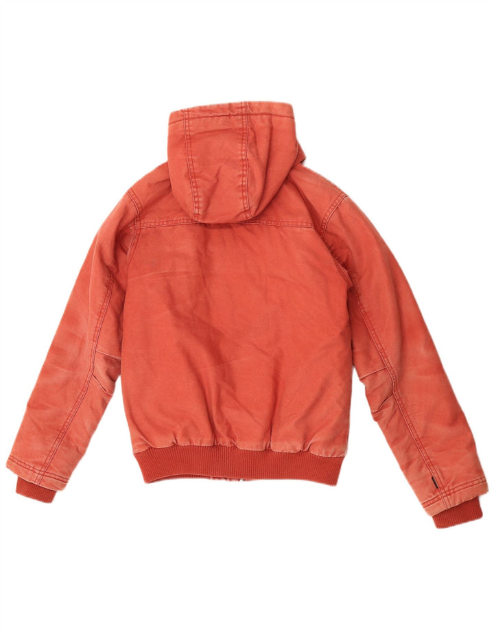Женский бомбер Quiksilver с капюшоном UK 12, хлопковый средний красный