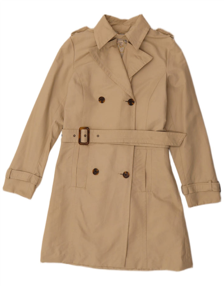 Женский тренч Zara UK 14, средний бежевый, хлопок