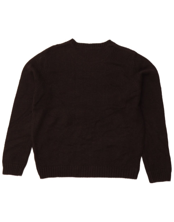 Женский джемпер с круглым вырезом Zara UK 14, большой черный акрил