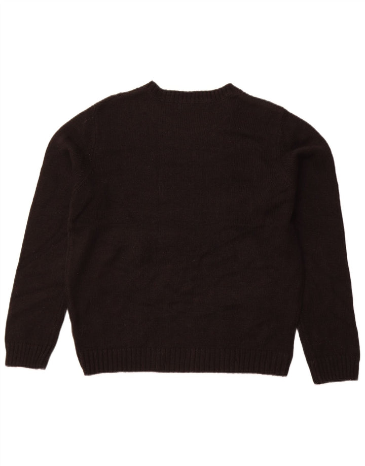 Женский джемпер с круглым вырезом Zara UK 14, большой черный акрил