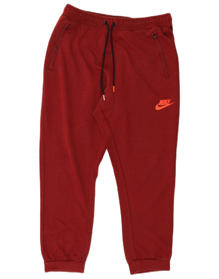Мужские спортивные брюки Nike, размер L, бордовые, полиэстер