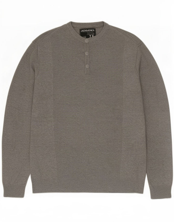 Мужской свитер Jack & Jones на пуговицах XL, серый