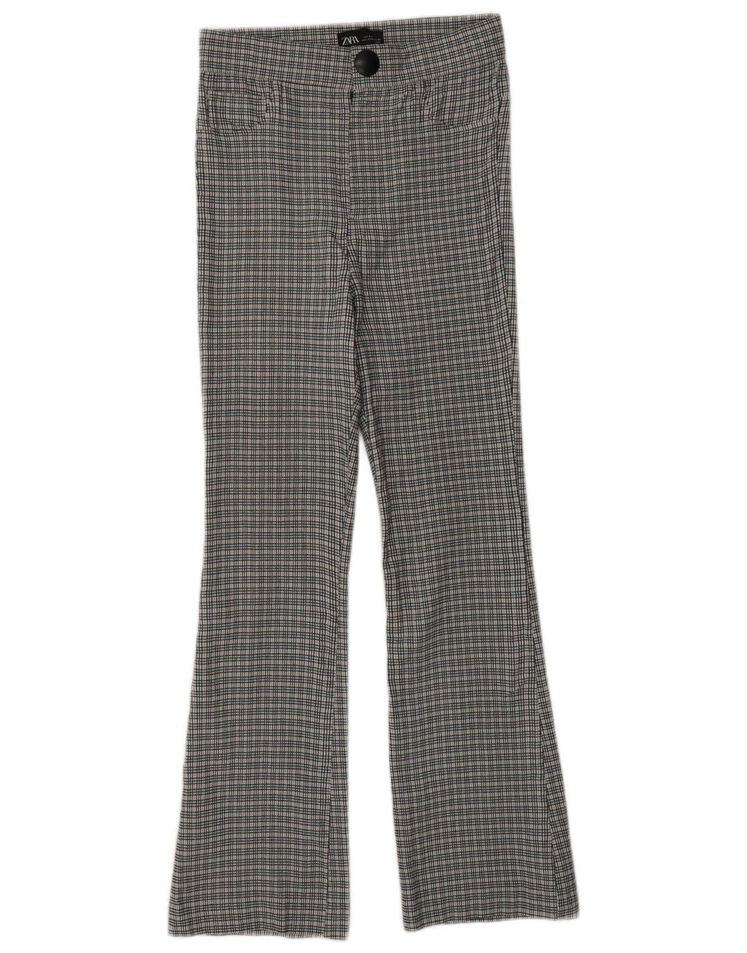 Женские повседневные брюки ZARA Bootcut, маленькие W26 L26, серые с шевроном