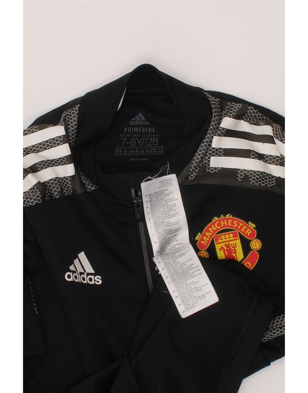 Спортивный костюм-пуловер Adidas для мальчиков с графическим рисунком 7-8 лет, черный