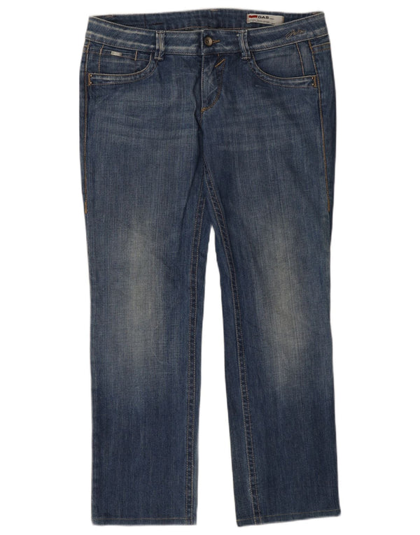 Женские прямые джинсы GAS W33 L30 синие, хлопок