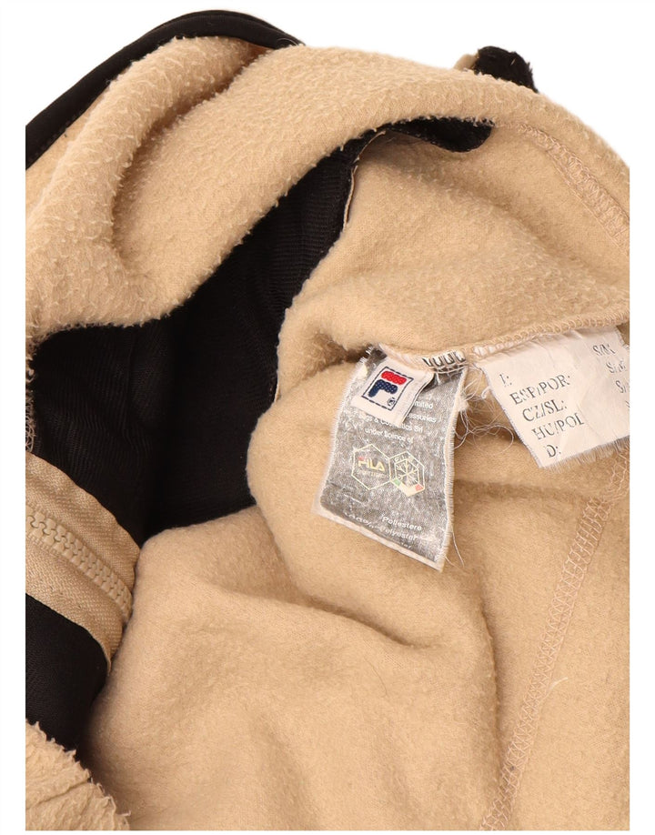 Мужская флисовая куртка Fila Italia UK 36, маленькая, бежевый, полиэстер с цветными блоками
