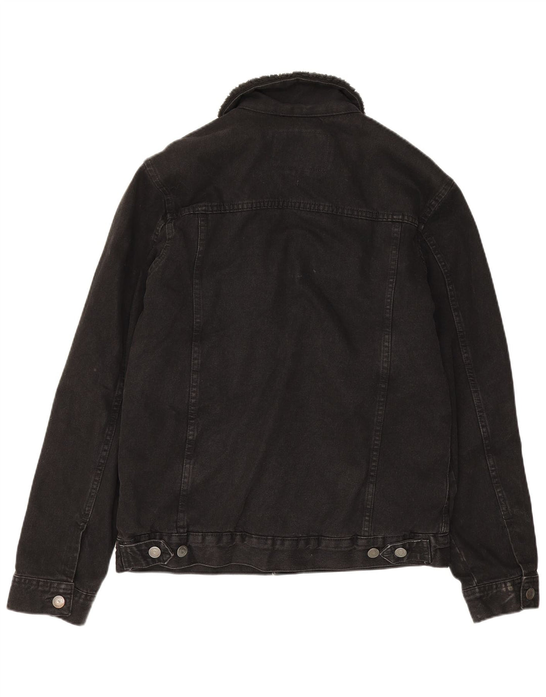 Мужская джинсовая куртка Zara Sherpa UK 38, средний черный полиэстер