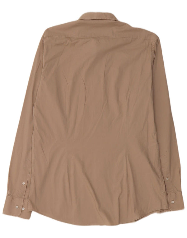 Мужская рубашка приталенного кроя CALVIN KLEIN XL бежевая