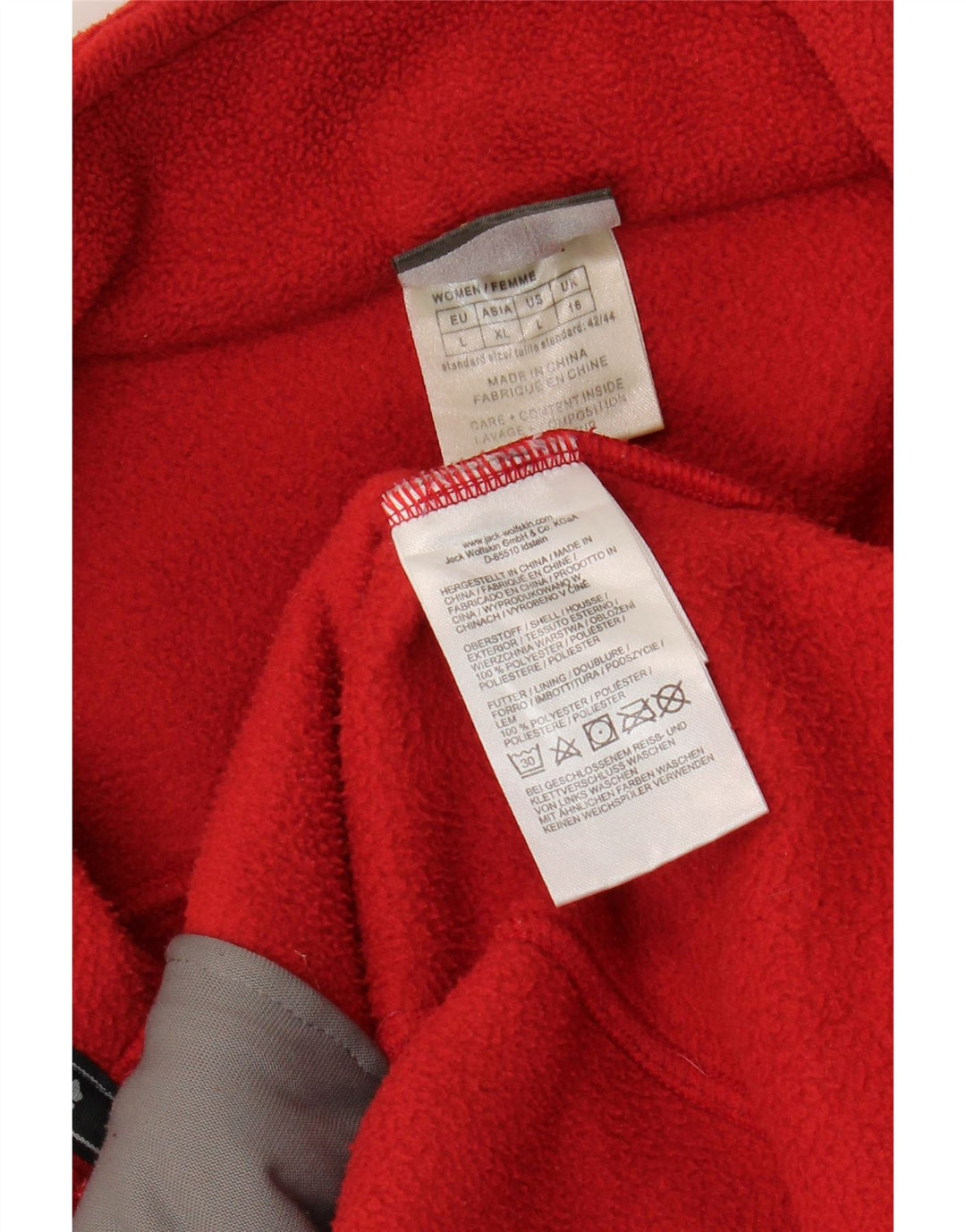 Женская флисовая куртка Jack Wolfskin UK 16, большой красный полиэстер
