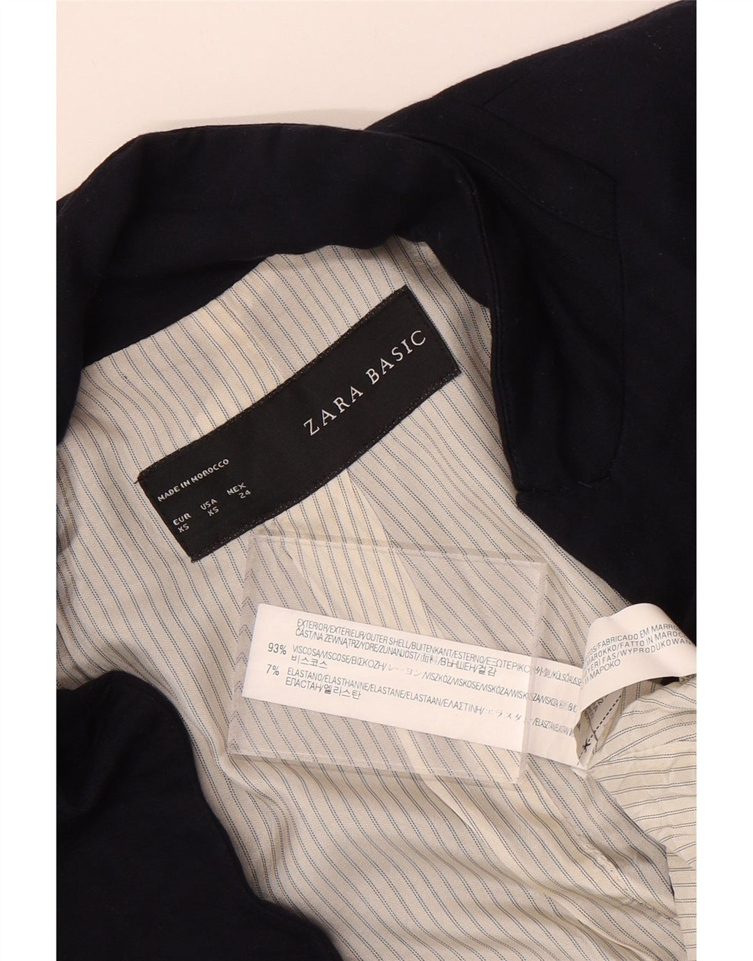 Женский пиджак ZARA на 1 пуговице UK 6 XS Темно-синий из вискозы