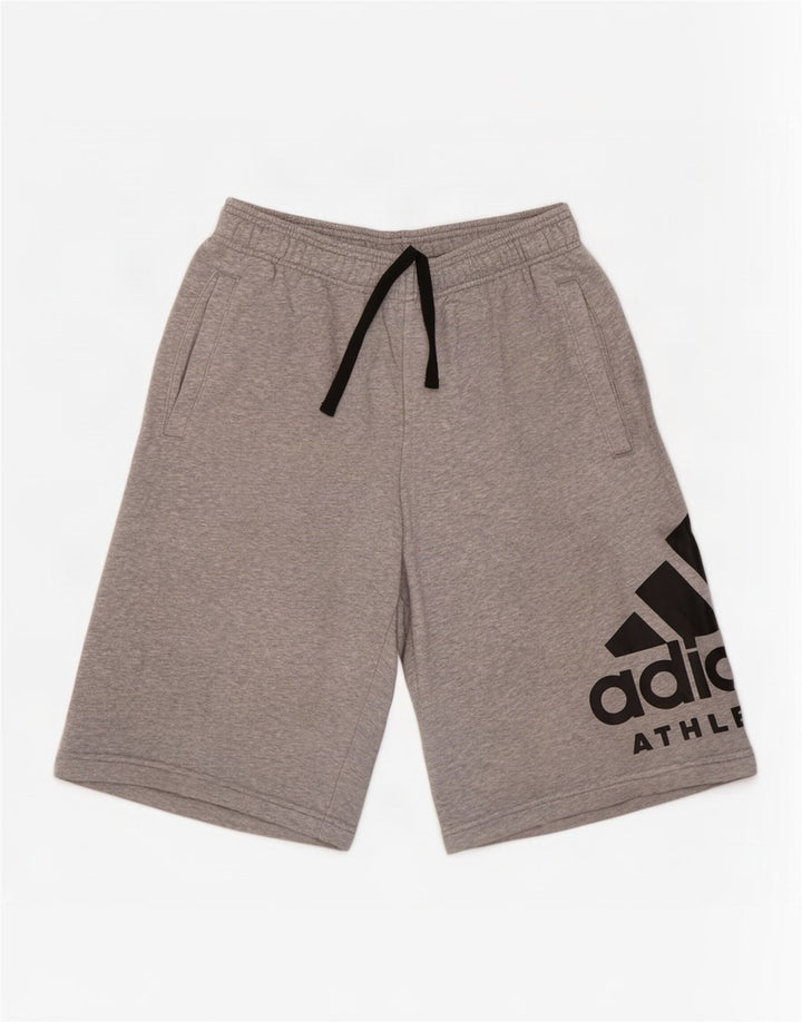 Мужские спортивные шорты Adidas с рисунком среднего серого цвета