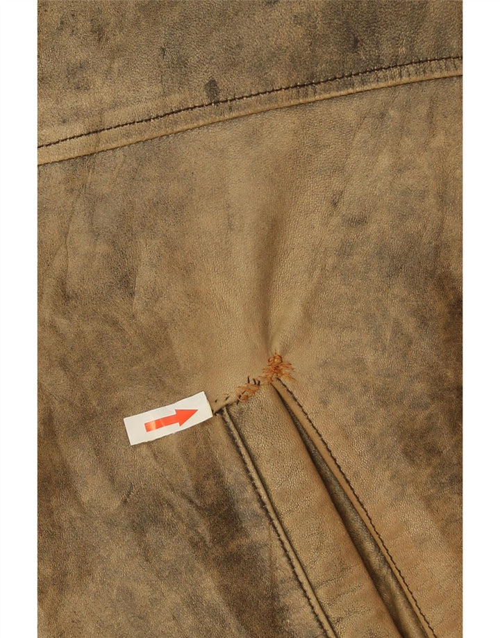 Мужская кожаная куртка Desi UK 38, кожа среднего коричневого цвета