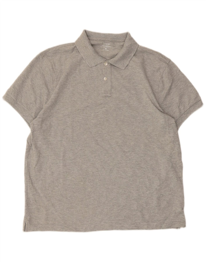 Мужская рубашка-поло J. Crew XL, серая, хлопковая в крапинку