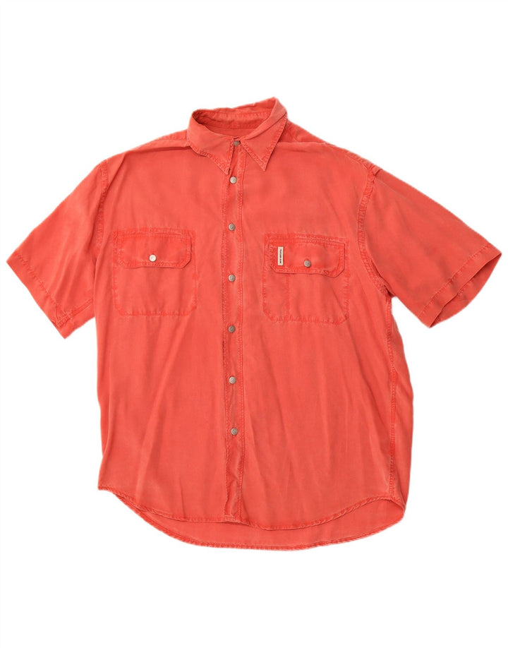 TRUSSARDI JEANS Мужская рубашка с коротким рукавом, средний красный лиоцелл