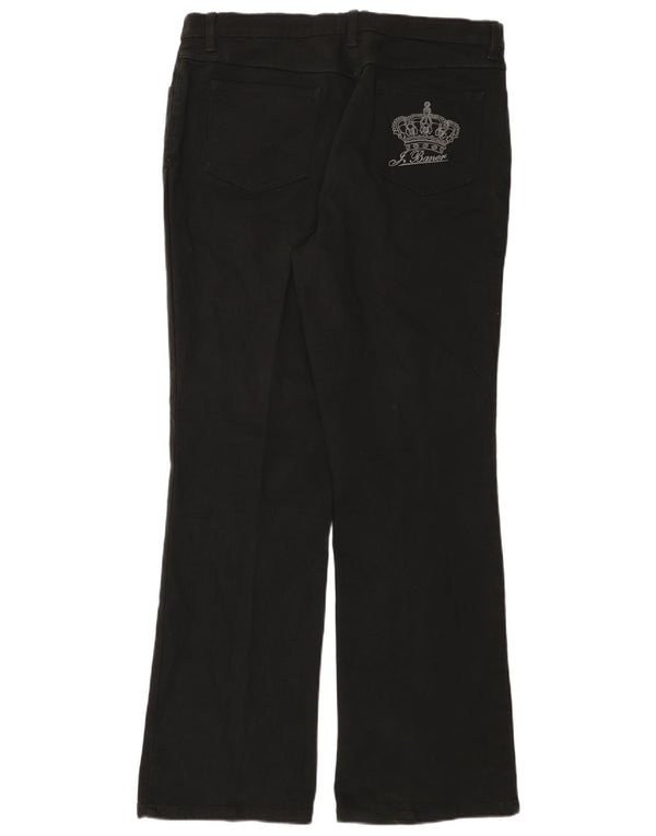 Женские джинсы John Baner Bootcut с рисунком, Великобритания 20 2XL W40 L34, черный хлопок