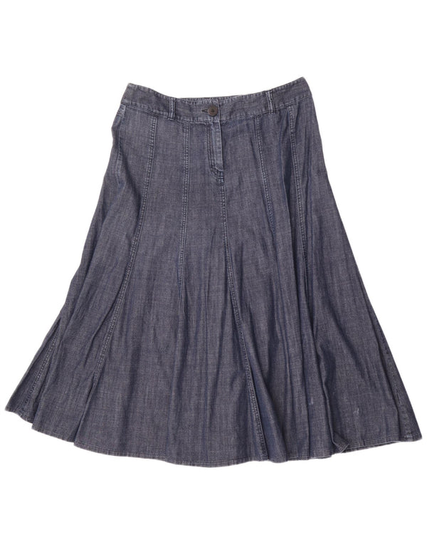Женская джинсовая юбка-трапеция Marks & Spencer UK 14, большая, W32, синяя, хлопок