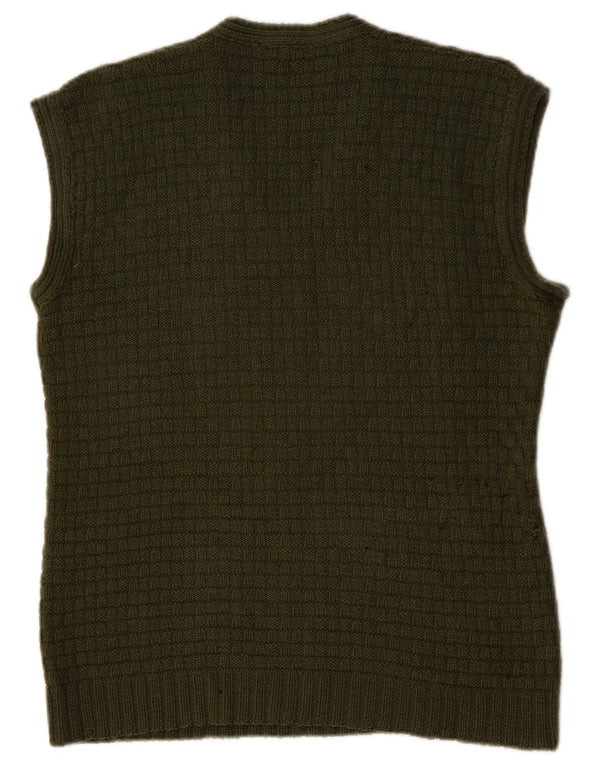 ВИНТАЖНАЯ женская майка без рукавов UK 14, средний зеленый цвет