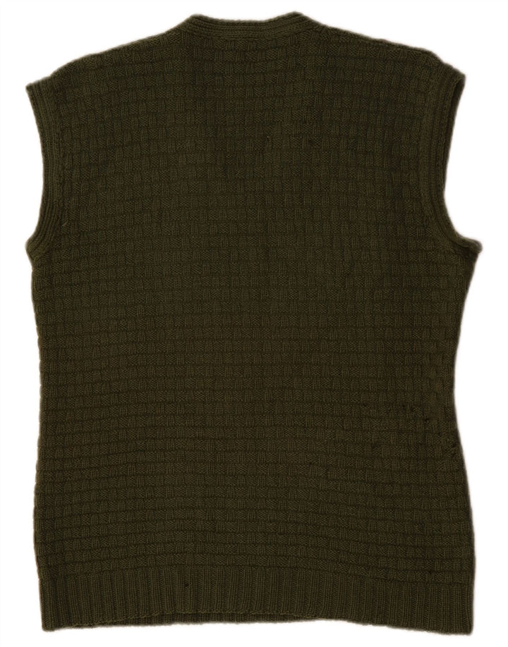 ВИНТАЖНАЯ женская майка без рукавов UK 14, средний зеленый цвет