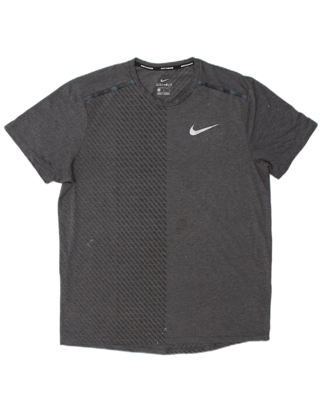 Мужская футболка Nike Dri Fit, большой серый полиэстер с цветными блоками