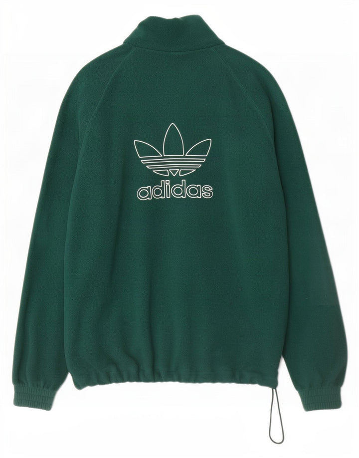 Мужской флисовый джемпер Adidas с графическим рисунком, маленький зеленый, полиэстер