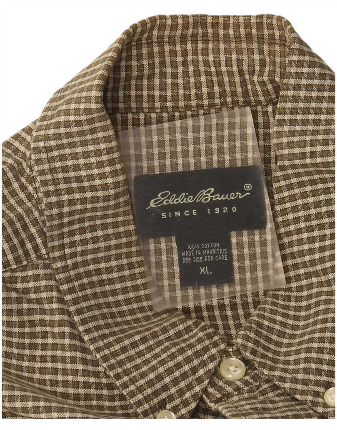 Мужская рубашка Eddie Bauer XL, коричневая клетка, хлопок
