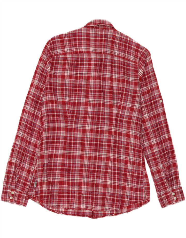 EDDIE BAUER Womens Shirt UK 14 Medium Red Check Cotton Vintage Eddie Bauer and Second-Hand Eddie Bauer from Messina Hembry 