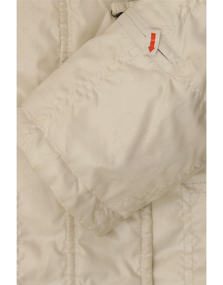 AUSTRALIAN L'ALPINA Womens Padded Jacket IT 44 Medium Off White Nylon Vintage AUSTRALIAN L'ALPINA and Second-Hand AUSTRALIAN L'ALPINA from Messina Hembry 