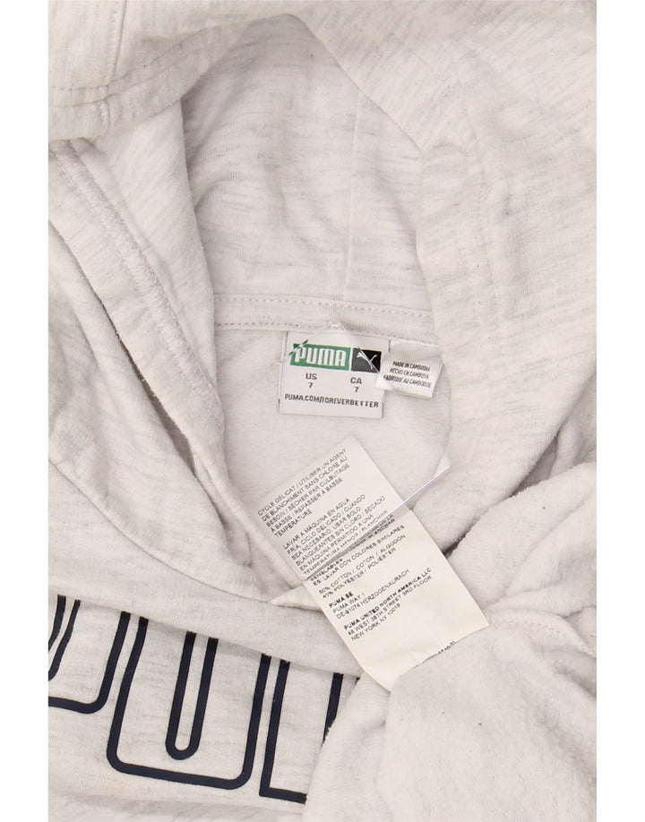 Толстовка с капюшоном PUMA для девочек 6–7 лет, серый хлопок