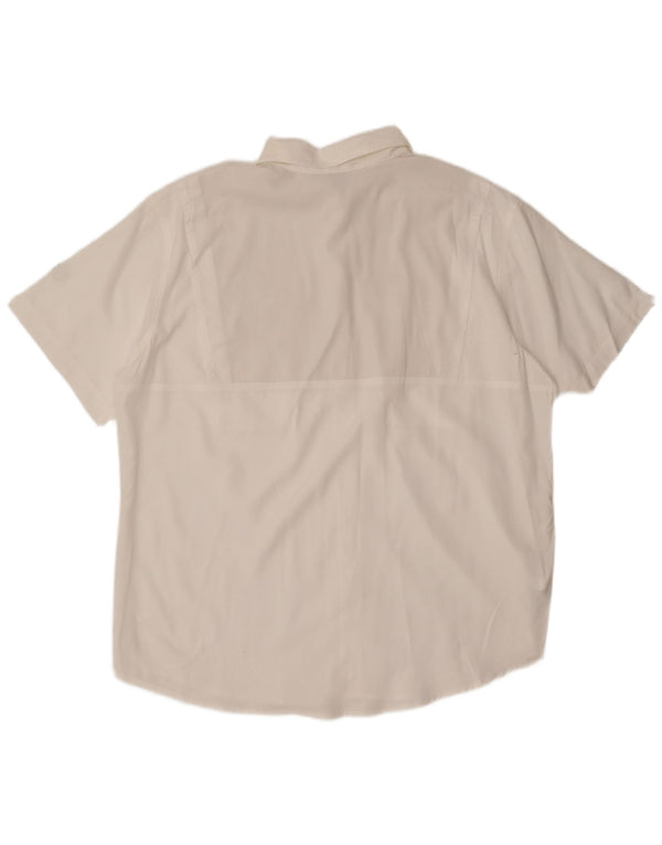 EDDIE BAUER Мужская рубашка с коротким рукавом XL, белый полиэстер