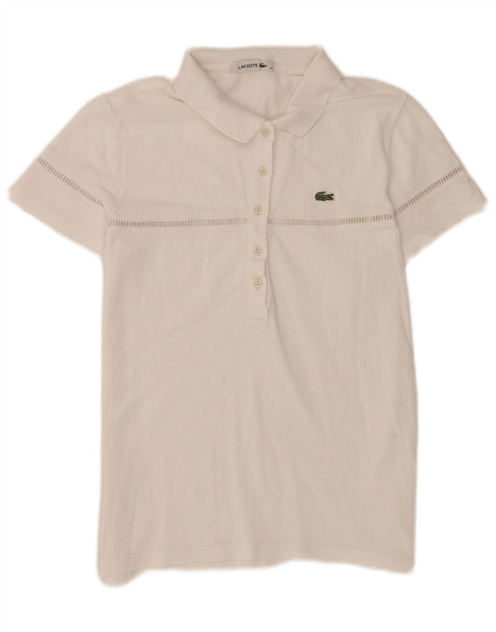 Женская рубашка поло Lacoste Regular, размер 40, средний белый