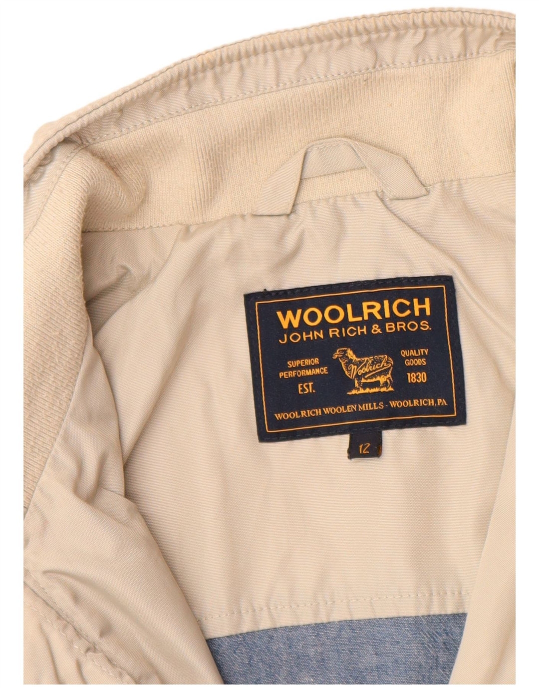 Куртка-бомбер WOOLRICH для мальчиков 11-12 лет, бежевый нейлон